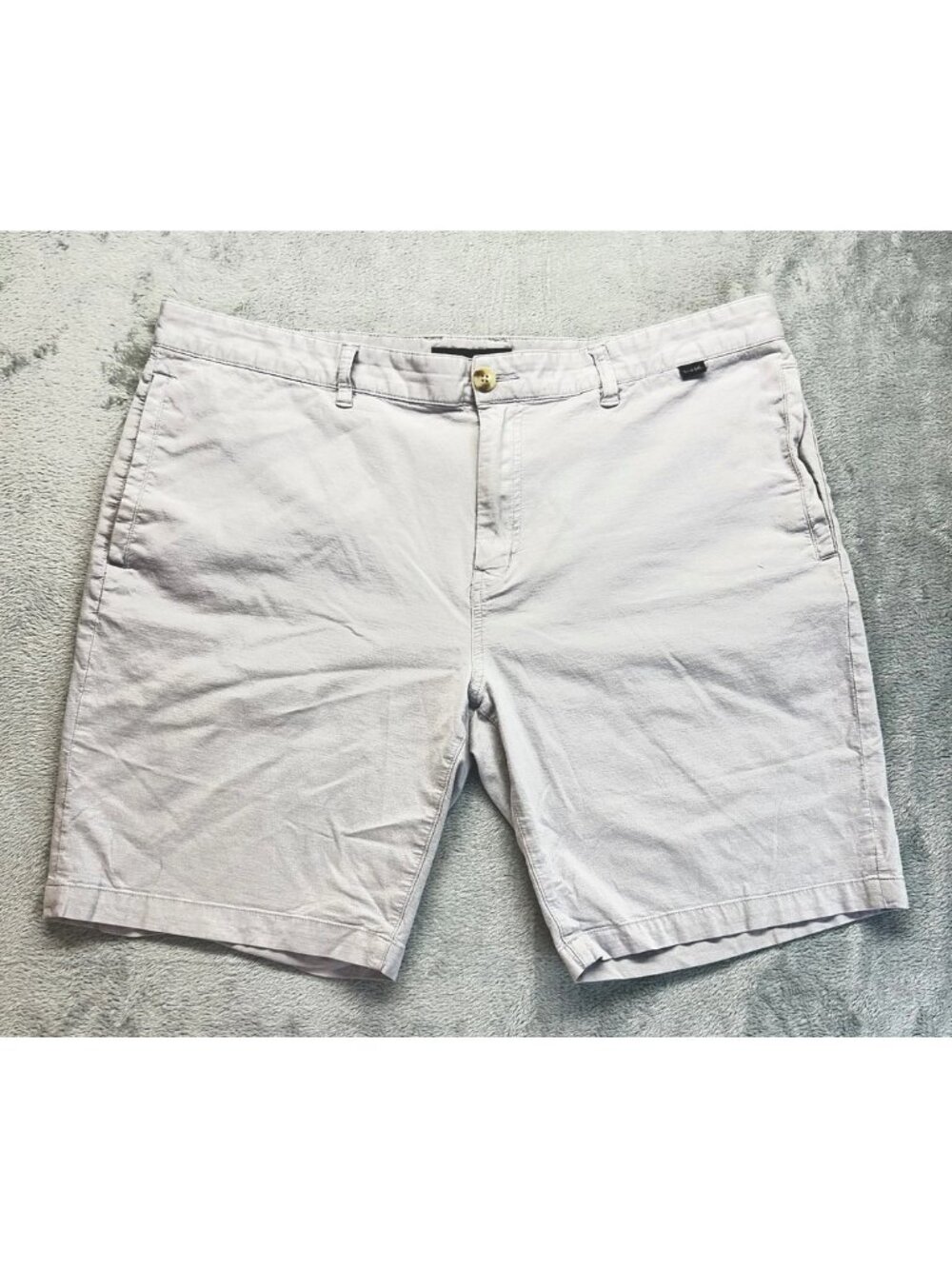 Travis Mathew Men's 40 Chino Shorts Light Gray Cotton Blend 9” Casual Comfort